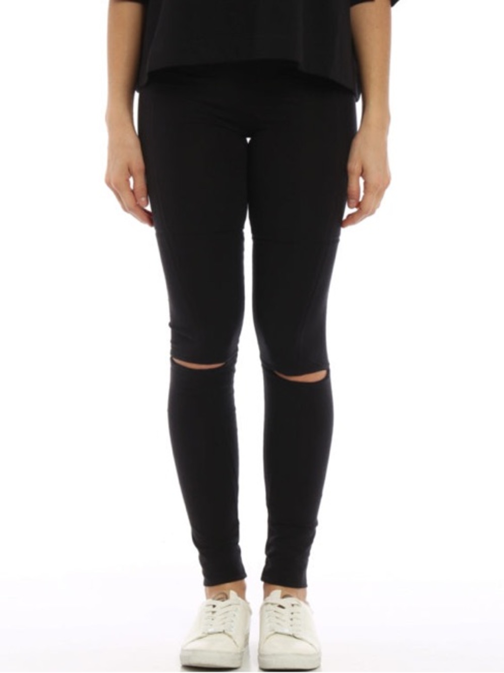 Y-3 Adidas x Yohji Yamamoto Women’s Black Cutout Leggings Large